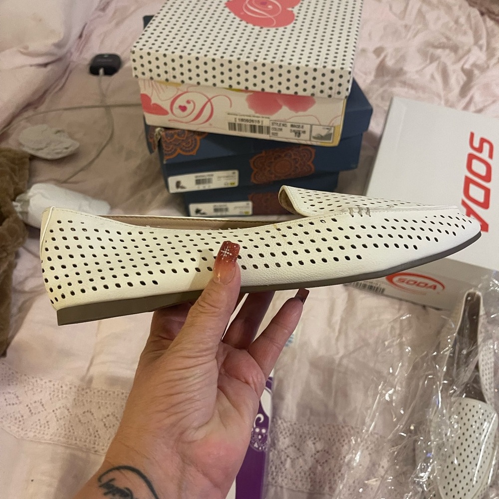 New white dressy flats